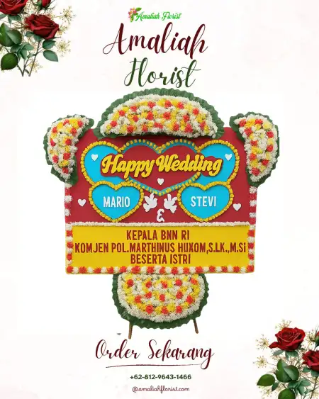 Papan Bunga Pernikahan Wirasaba
